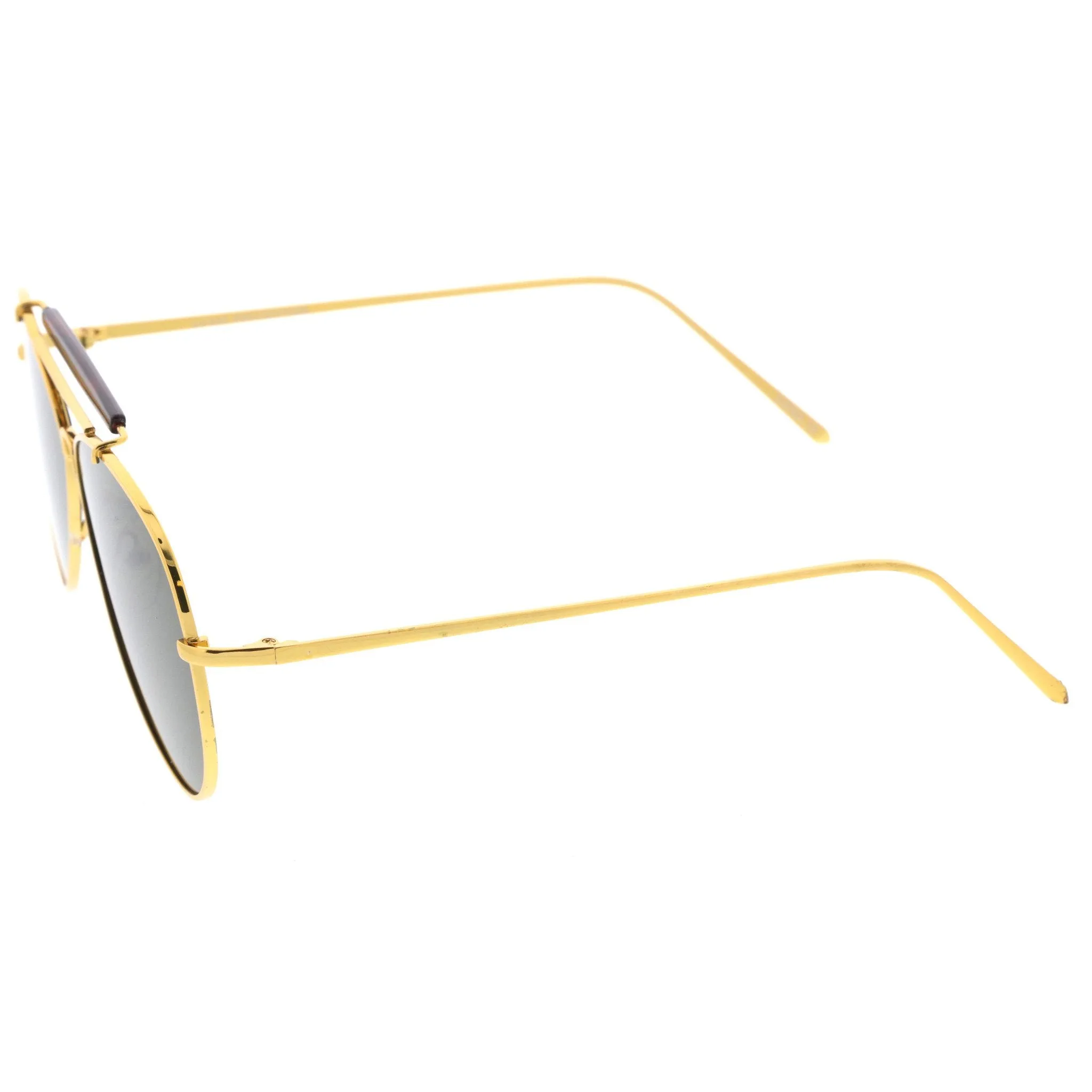 Oversize Dual Bridge Flat Lens Aviator Sunglasses A784