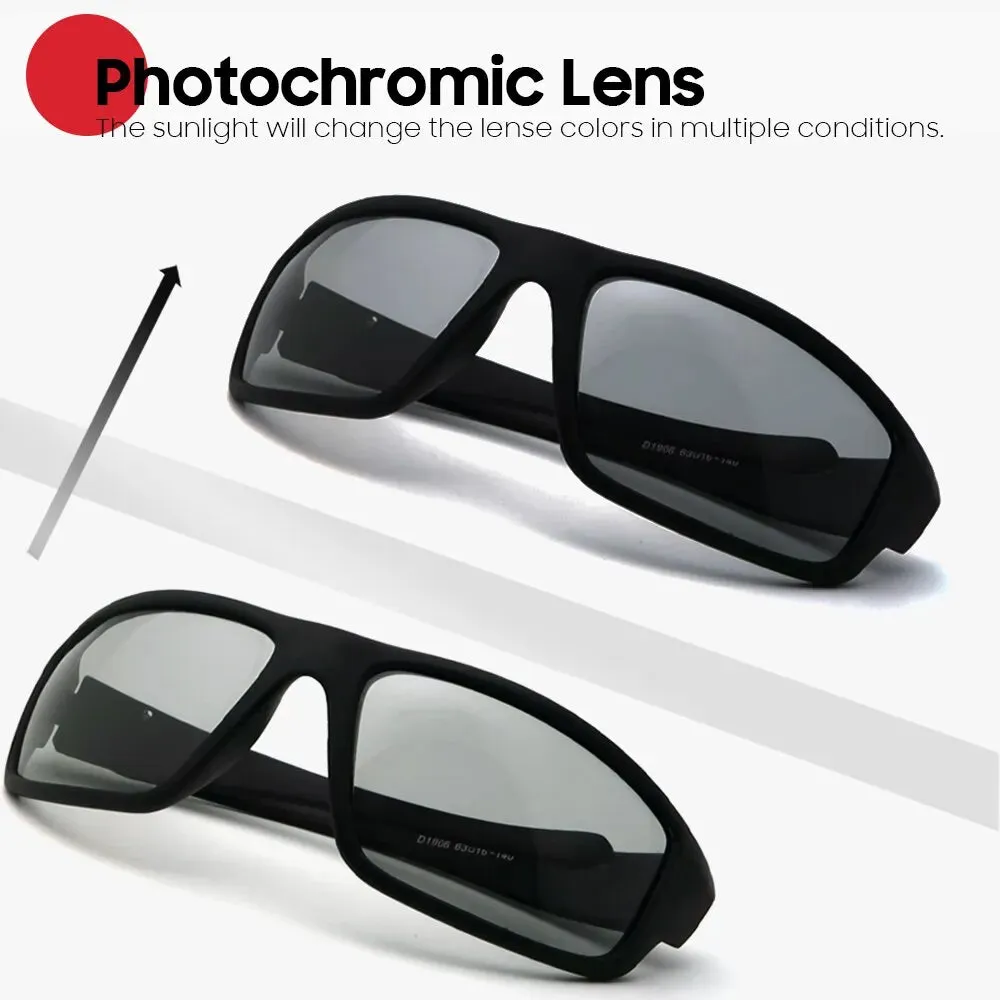 Photochromic Bicycle Sunglasses Silver Lens Mens Women Sports Sun Glasses Sunglass Polarized Bike Riding Eyewears for Driving