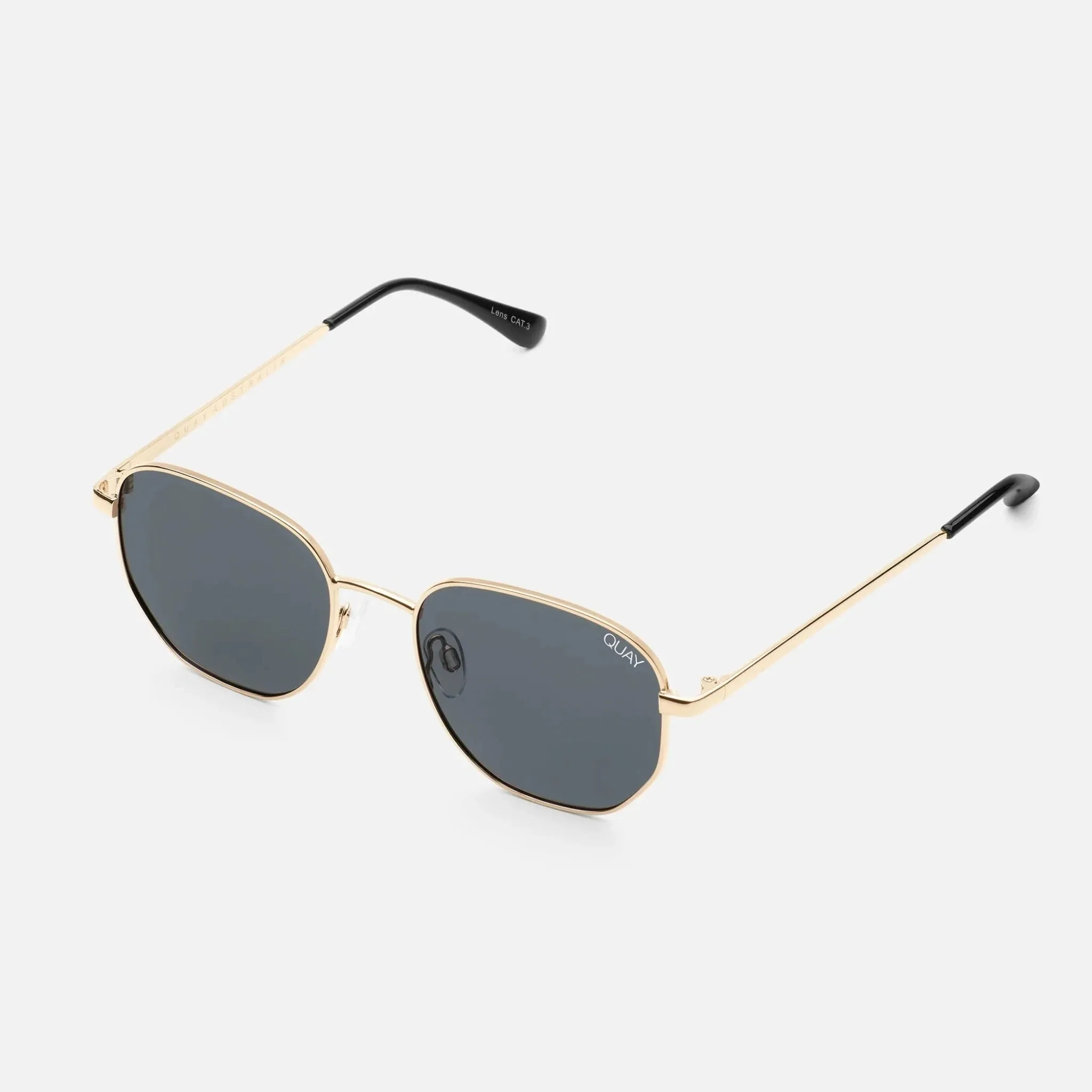 Quay Big Time Sunglasses - Gold Smoke