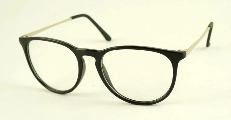 Retro Fashion 2016 Glasses Women Eyewear Vintage Round Clear Lens Frame Metal Legs High Quality Unisex Plain Glasses Eyeglasses