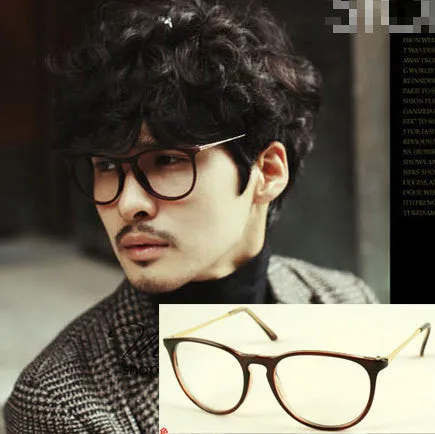 Retro Fashion 2016 Glasses Women Eyewear Vintage Round Clear Lens Frame Metal Legs High Quality Unisex Plain Glasses Eyeglasses