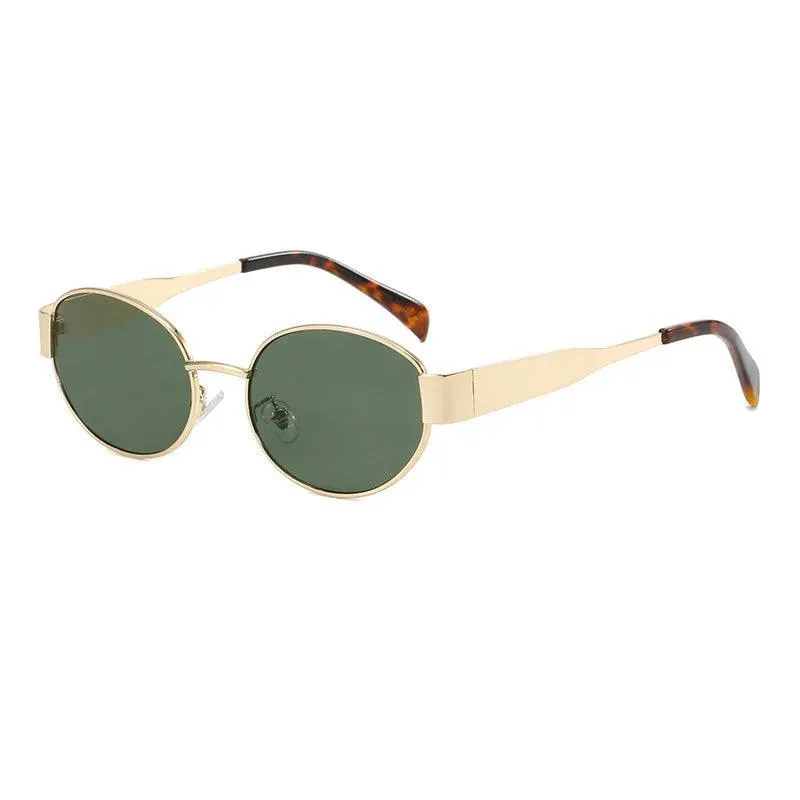 Retro Oval Sunglasses – Timeless Oval Design, Anti-Reflective Lenses, Durable Alloy Frame, Lightweight and Comfortable for Any Outdoor Activity.