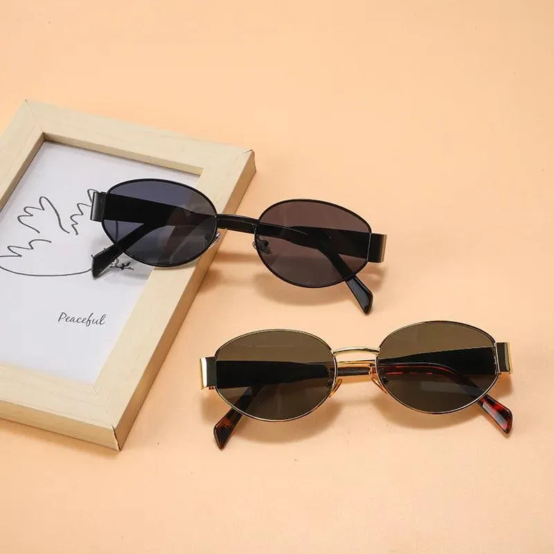 Retro Oval Sunglasses – Timeless Oval Design, Anti-Reflective Lenses, Durable Alloy Frame, Lightweight and Comfortable for Any Outdoor Activity.