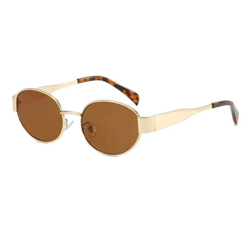 Retro Oval Sunglasses – Timeless Oval Design, Anti-Reflective Lenses, Durable Alloy Frame, Lightweight and Comfortable for Any Outdoor Activity.