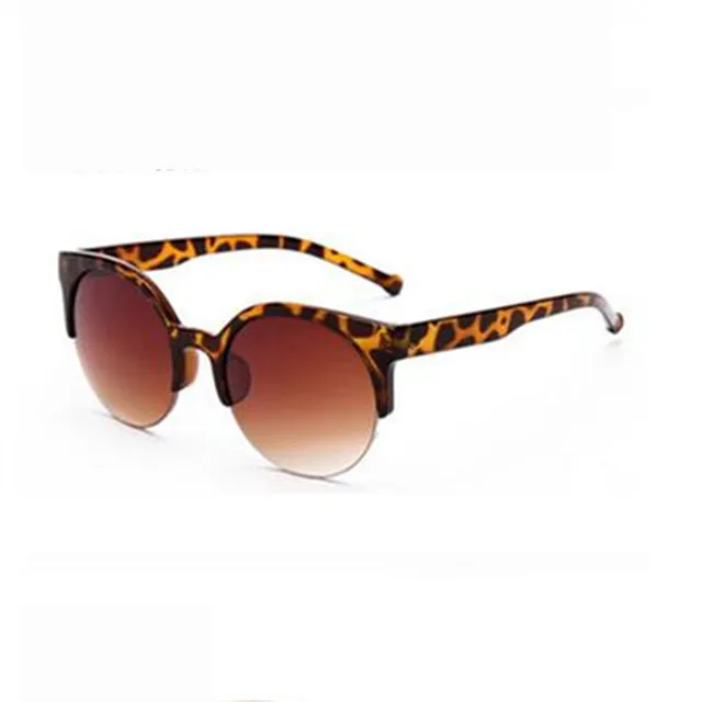 Retro Round Cat Eye Circular  Semi-Rimless Sunglass
