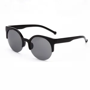 Retro Round Cat Eye Circular  Semi-Rimless Sunglass