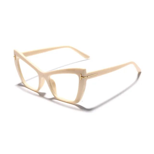 retro transparent computer cat eye sunglasses