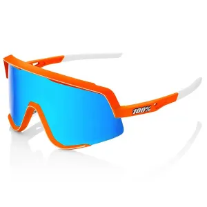 RIDE 100% Eyewear Glendale - NEON ORANGE / HiPER Blue MULTILAYER MIRROR LENS