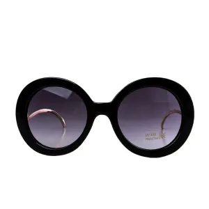 Round Big Frame Fox Metal Temple Glasses New Vintage Baroque Fashion Summer Cool Sunglasses Women Brand Designer shades