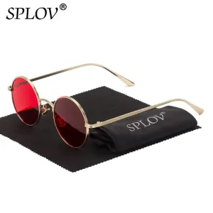 SPLOV Vintage Men Sunglasses Women Retro Punk Round Metal Frame Colorful Lens Fashion Eyewear