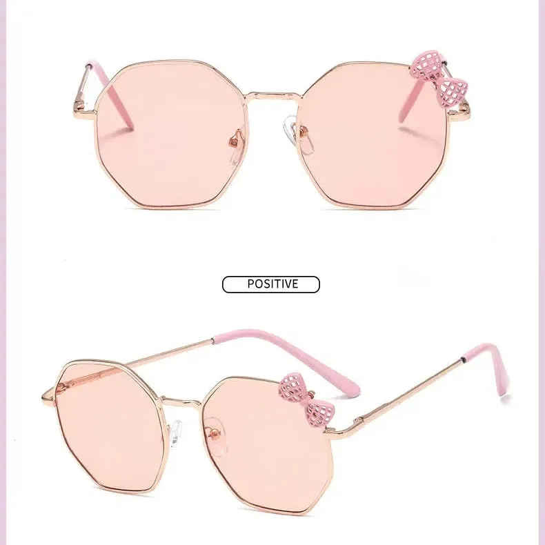 Trendy Fashion Boys and Girls Bow Metal Sunglasses UV400 Eyewear