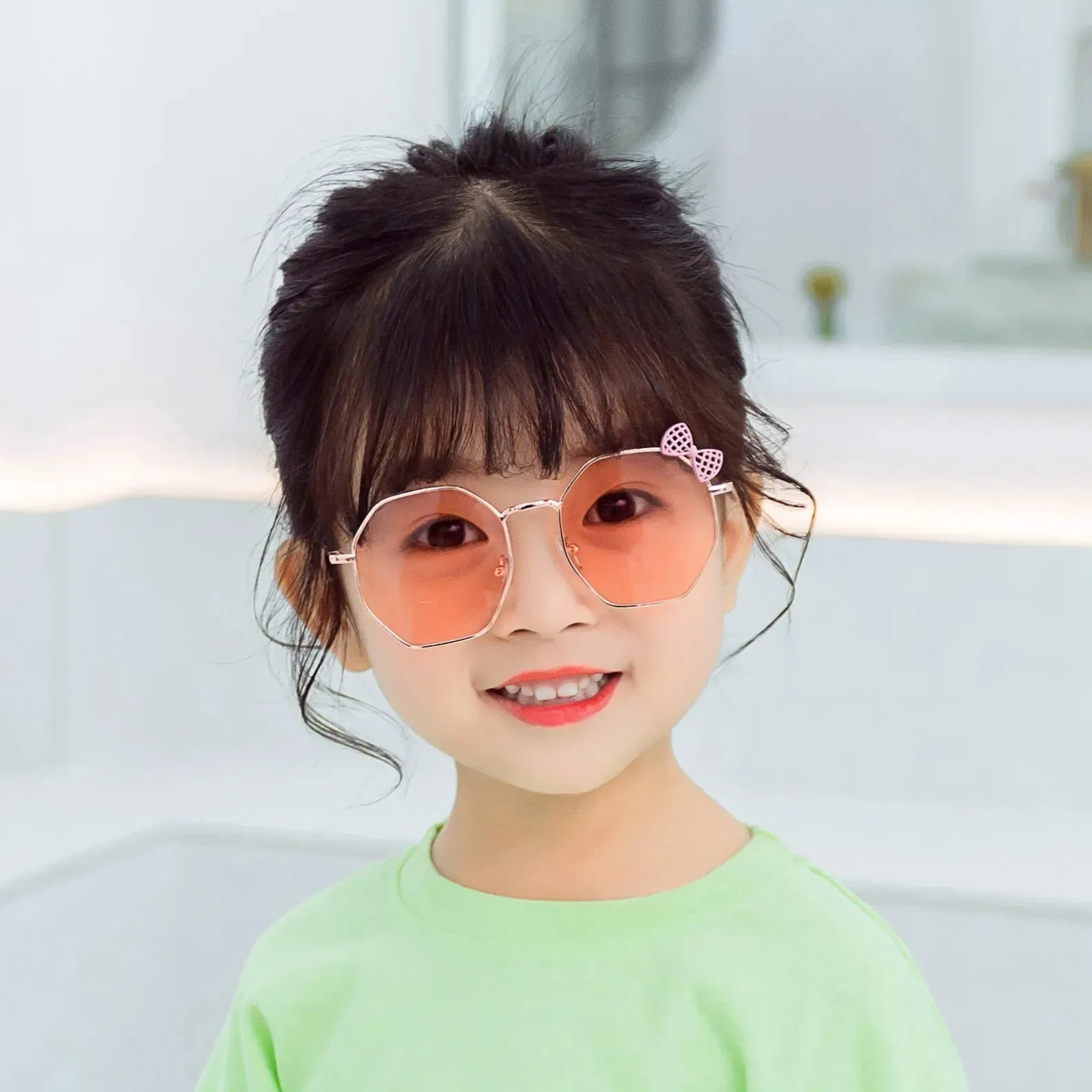 Trendy Fashion Boys and Girls Bow Metal Sunglasses UV400 Eyewear