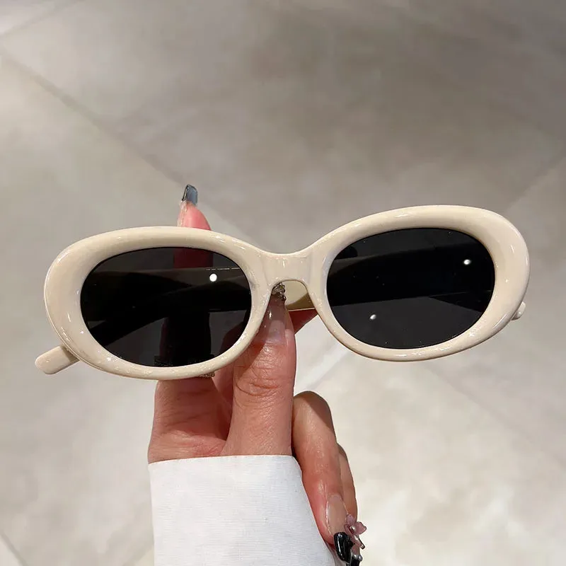 VAIGE Retro Multi-Colored Oval Sunglasses with UV400 Protection