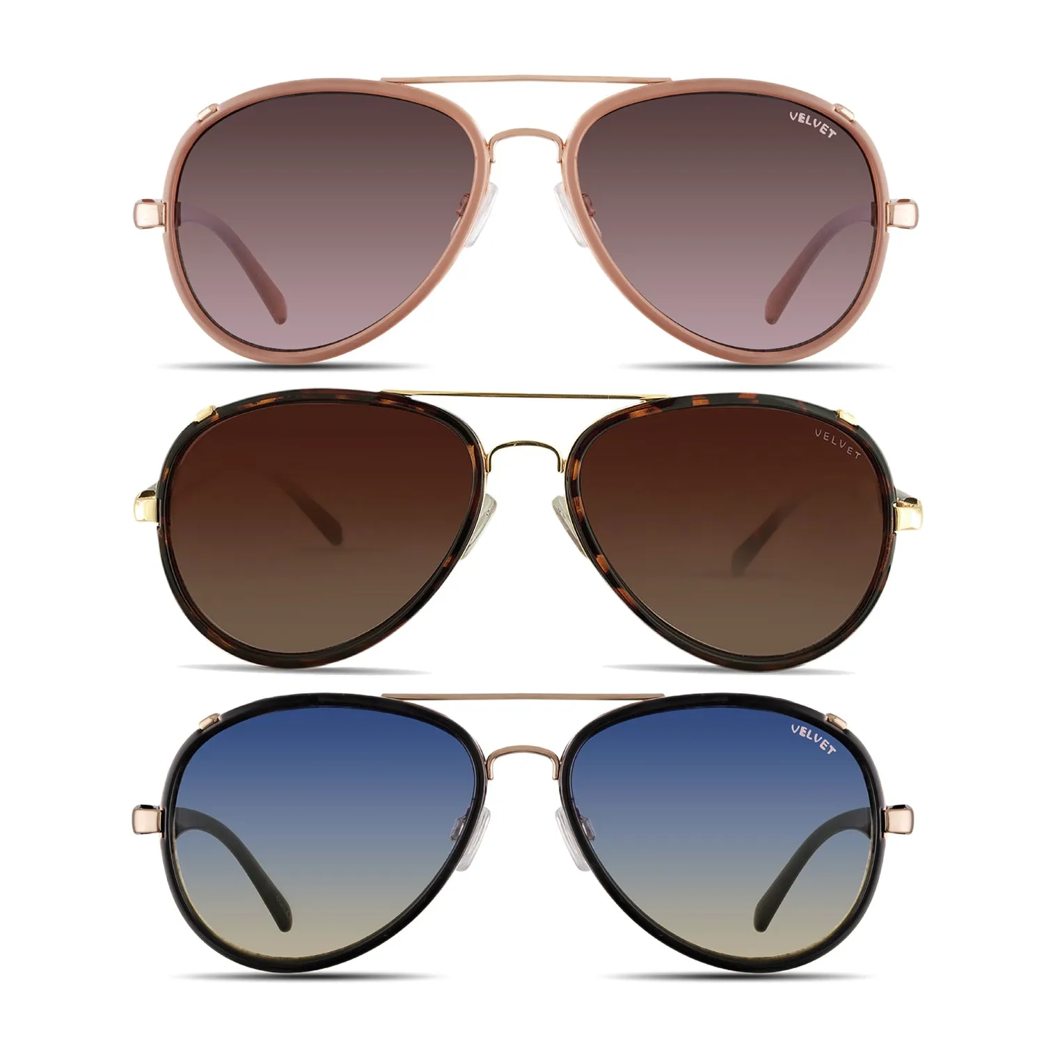 Velvet Eyewear Aviator Medium- Large Sunglass Style Box