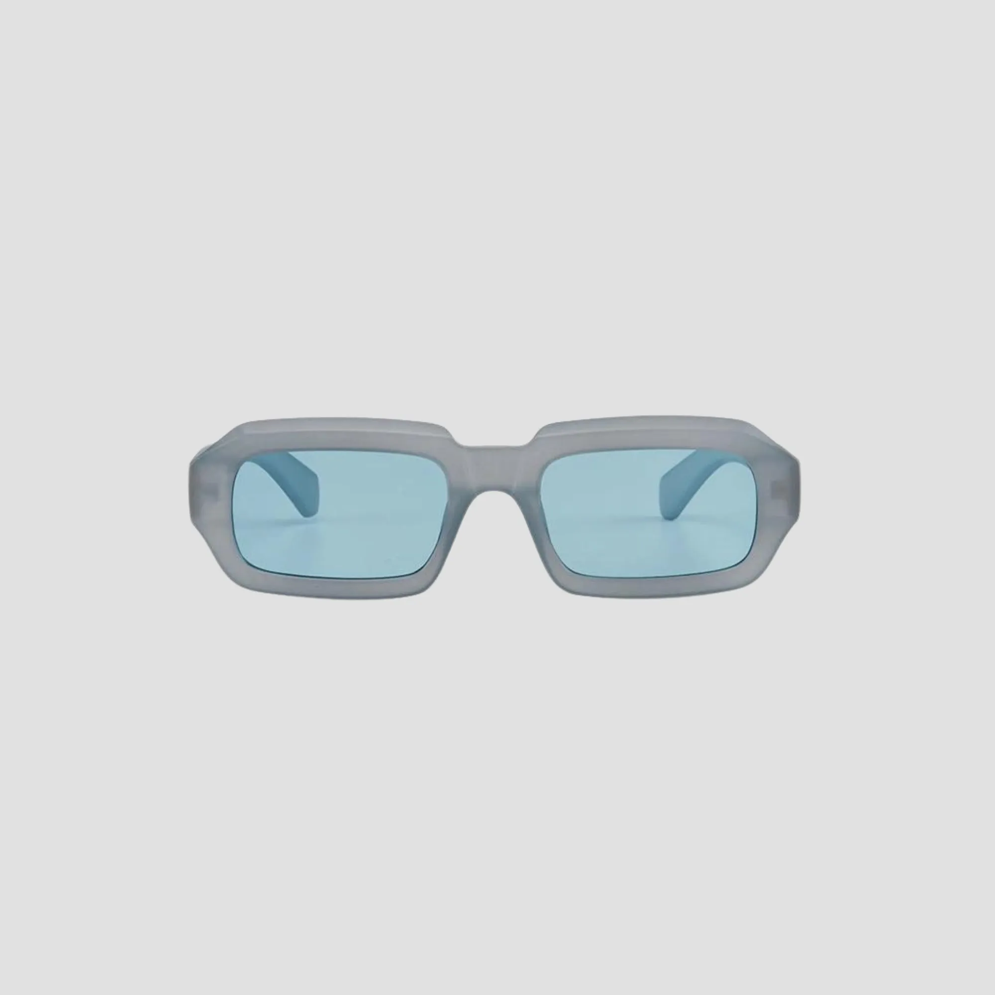 Vintage Sky Blue Rectangle Sunglasses - Unisex