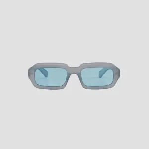 Vintage Sky Blue Rectangle Sunglasses - Unisex