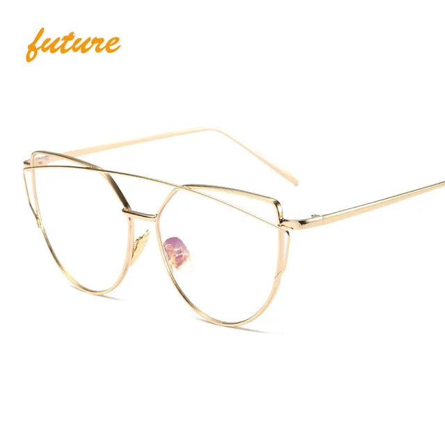 Vintage Style Rose Gold Mirror Sunglasses