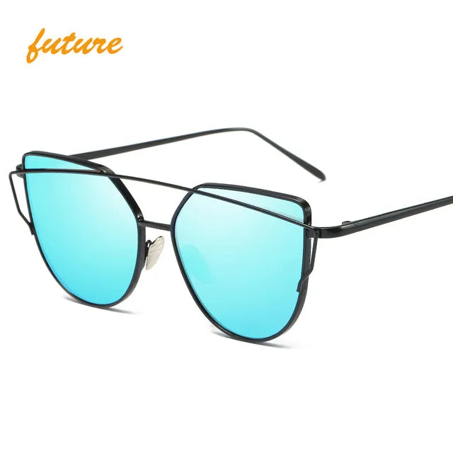 Vintage Style Rose Gold Mirror Sunglasses