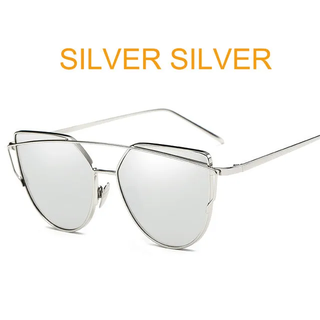 Vintage Style Rose Gold Mirror Sunglasses