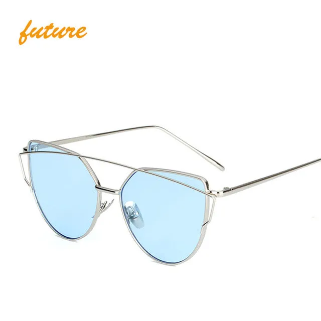 Vintage Style Rose Gold Mirror Sunglasses