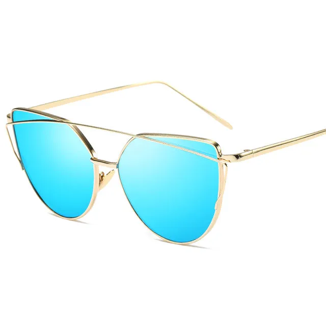 Vintage Style Rose Gold Mirror Sunglasses