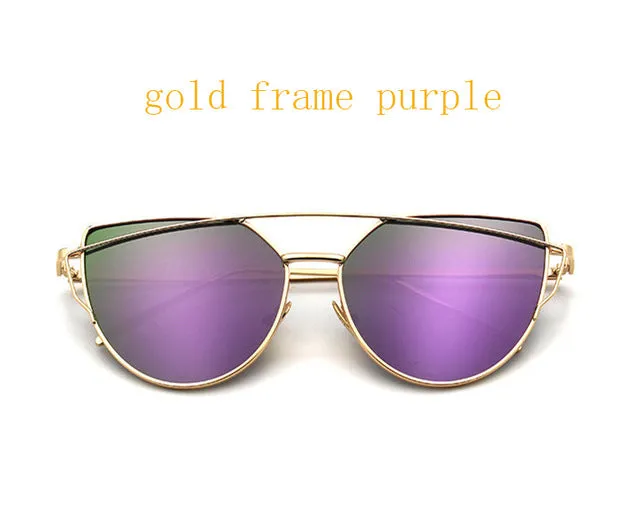 Vintage Style Rose Gold Mirror Sunglasses