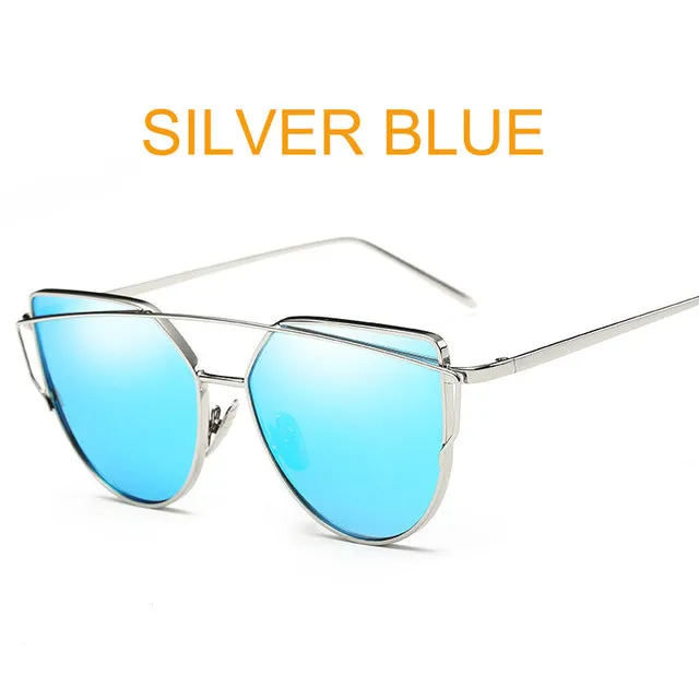 Vintage Style Rose Gold Mirror Sunglasses
