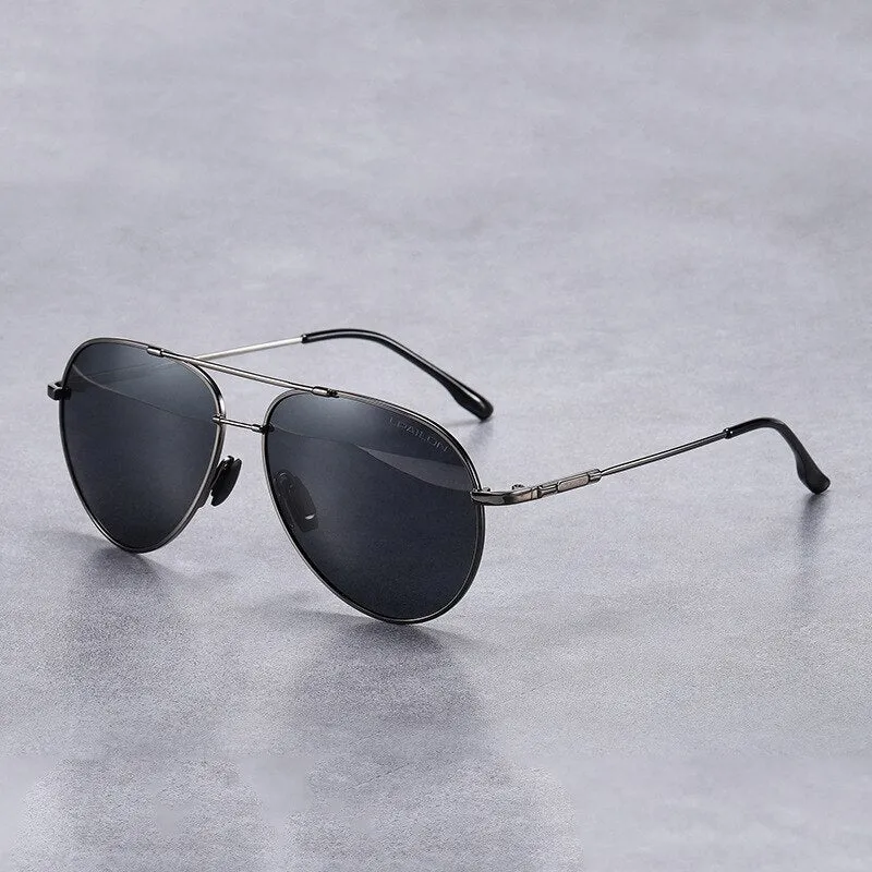Yimaruili Men's Full Rim Double Bridge Alloy Frame Polarized Sunglasses 889