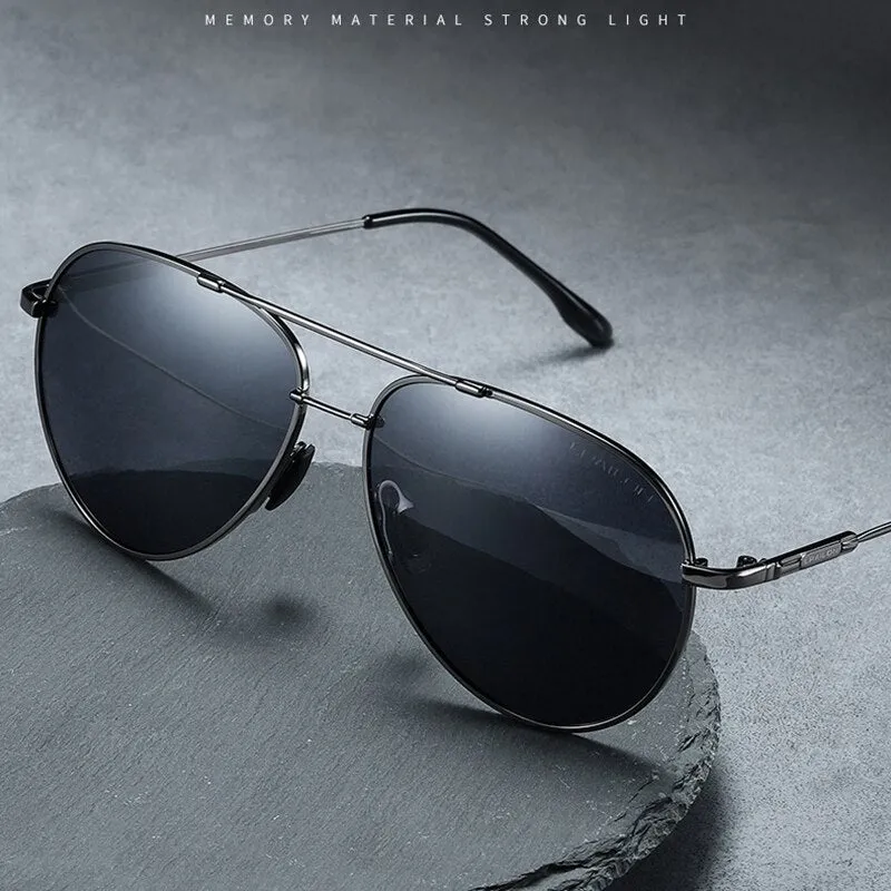 Yimaruili Men's Full Rim Double Bridge Alloy Frame Polarized Sunglasses 889