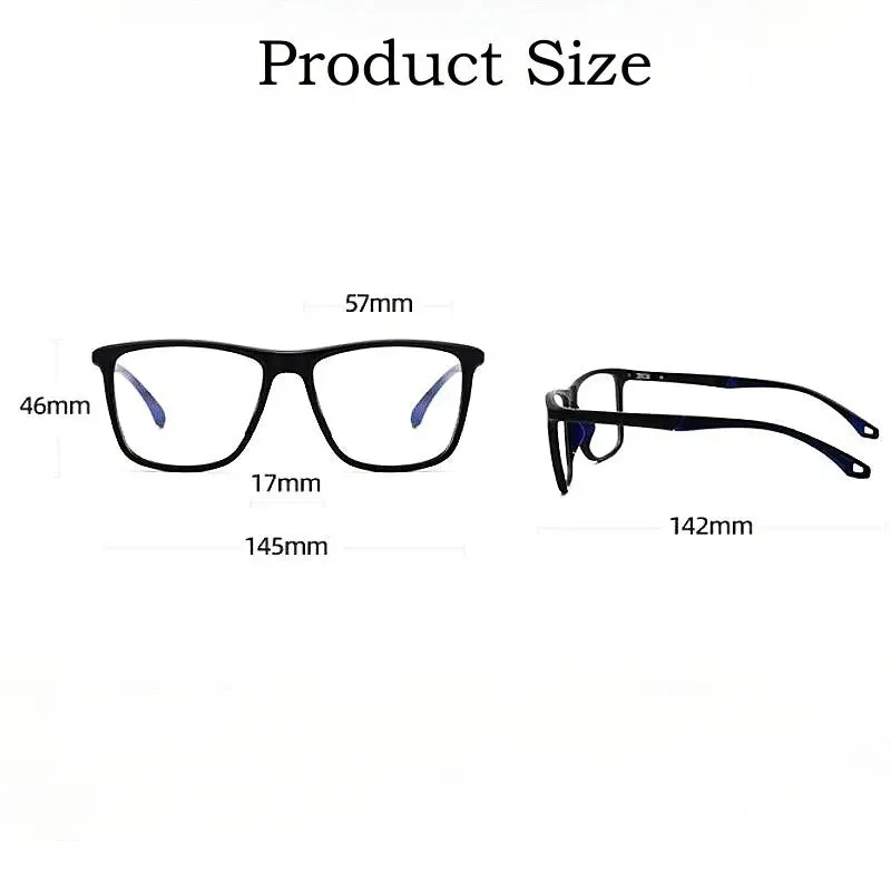 Yimaruili Men's Full Rim Square Tr 90 Sport Eyeglasses Y1230d