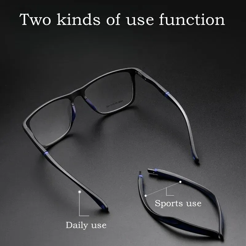 Yimaruili Men's Full Rim Square Tr 90 Sport Eyeglasses Y1230d