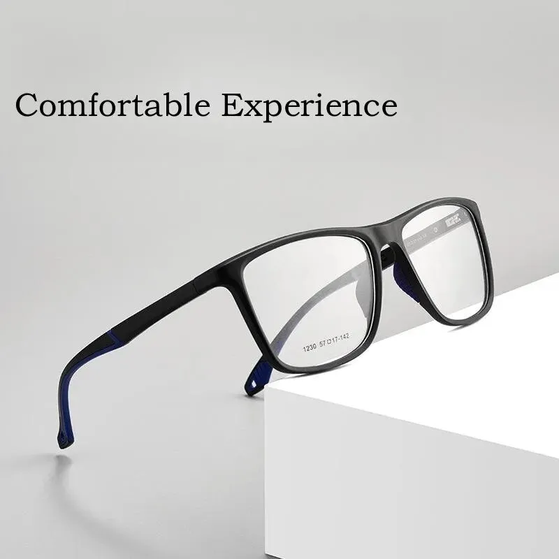 Yimaruili Men's Full Rim Square Tr 90 Sport Eyeglasses Y1230d