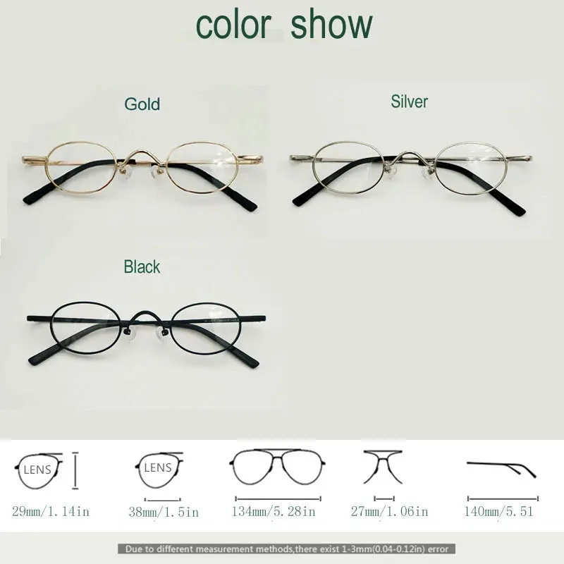 Yujo Unisex Full Rim Small Oval Alloy Eyeglasses 811004